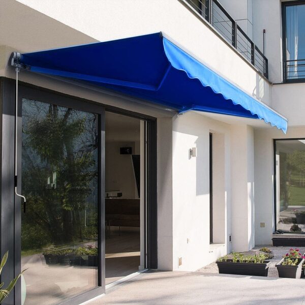 Outdoor Retractable Patio Manual Shelter Awning Canopy for Window and Door