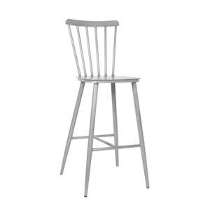 Piper Outdoor Aluminium Vintage Bar Chair In Grey