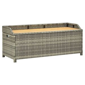 Sophiya Poly Rattan Garden Storage Seating Bench In Grey