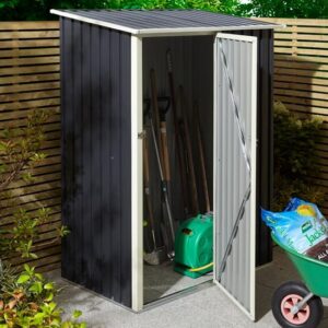 Thorpe Metal 5×3 Pent Shed In Dark Grey