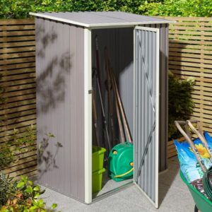 Thorpe Metal 5×3 Pent Shed In Light Grey