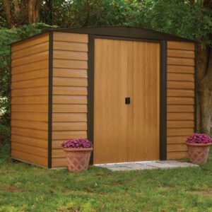 Watten Metal 8×6 Apex Shed In Wood Grain